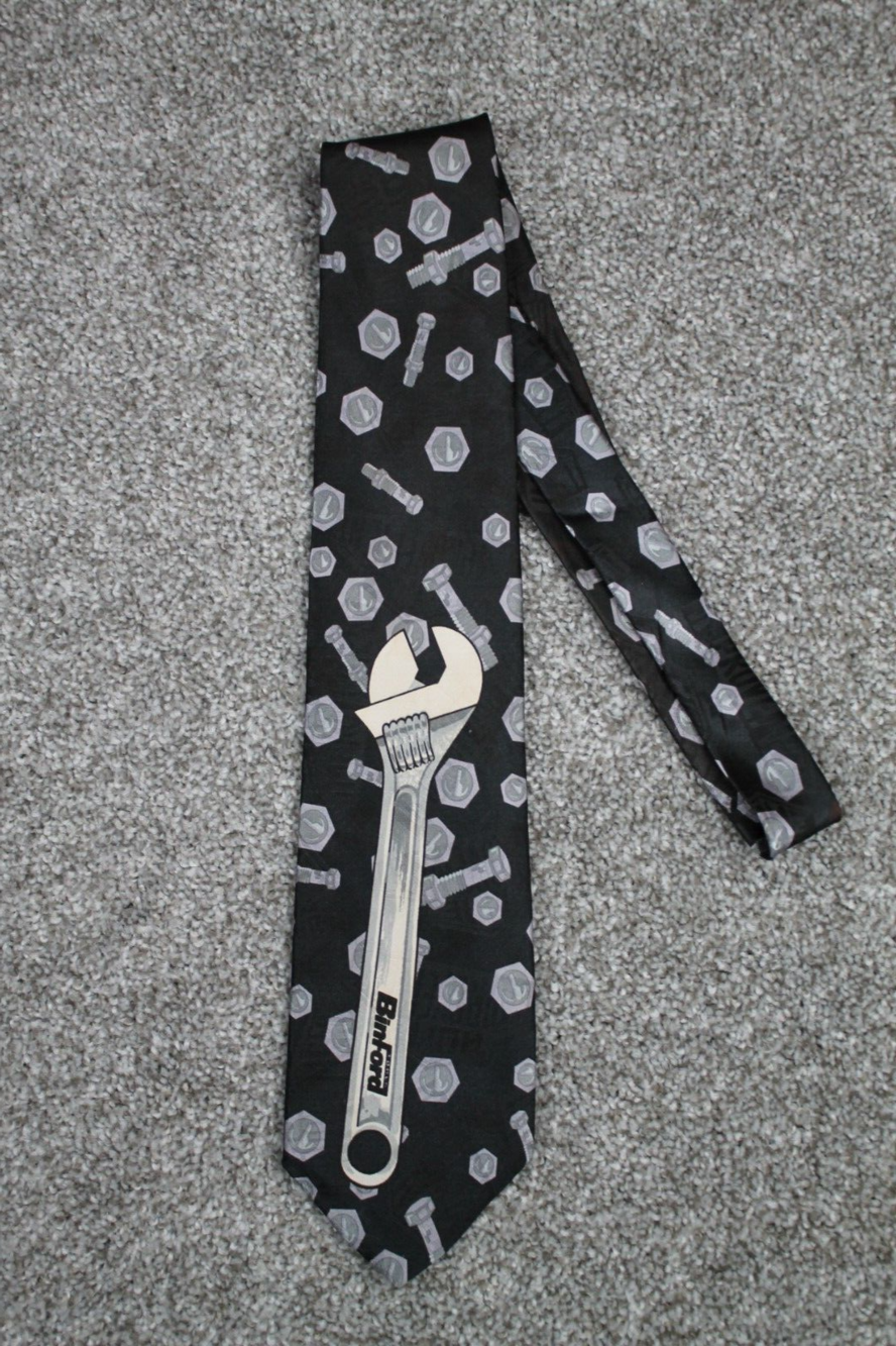 Home Improvement Men's Necktie Binford Tools Nuts and Bolts Made in USA